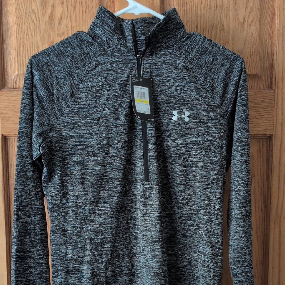 Under Armour Black and White Quarter-Zip Pullover